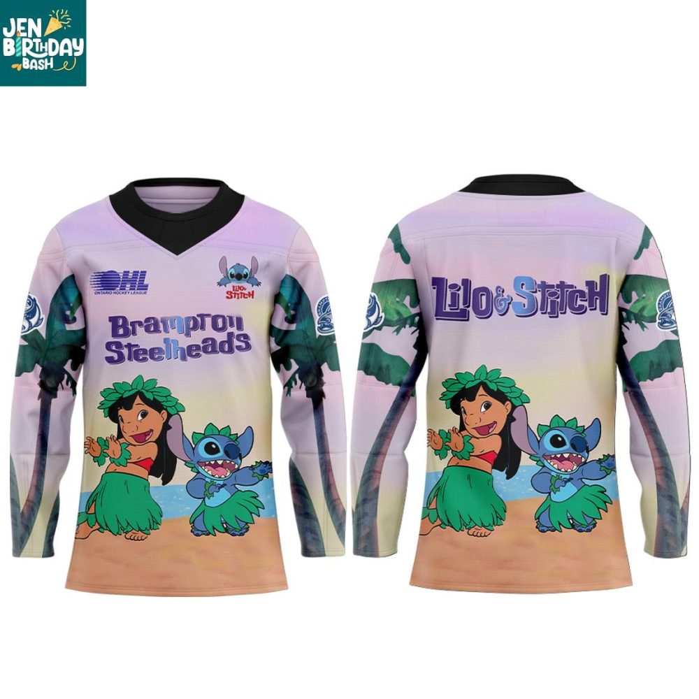 Brampton Steelheads Lilo &amp; Stitch 2025 United In Blue Hockey Jersey