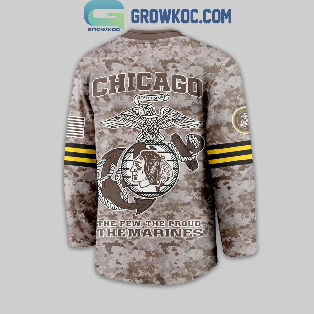 Chicago Blackhawks Us Marine Corps Hockey Jersey