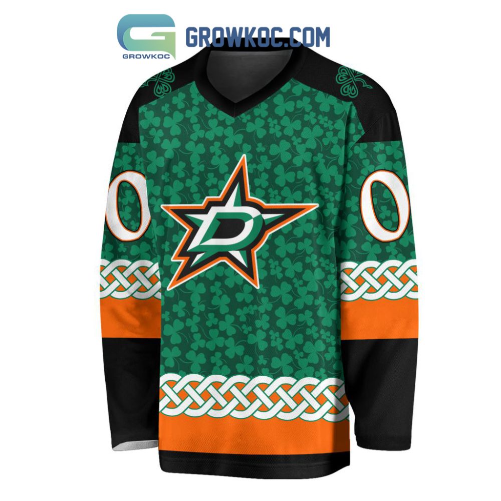 Dallas Stars St.Patrick'S Day Personalized Long Sleeve Hockey Jersey