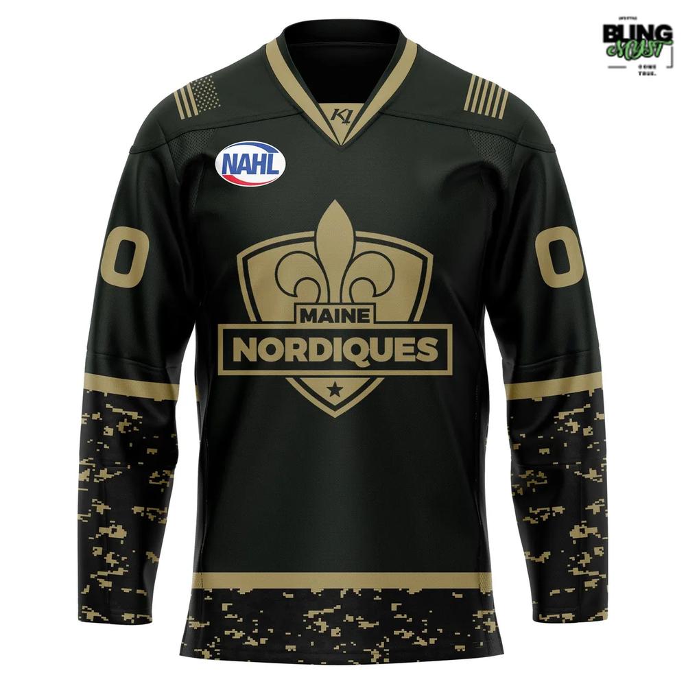 Maine Nordiques 2025 Military Appreciation Night Hockey Jersey