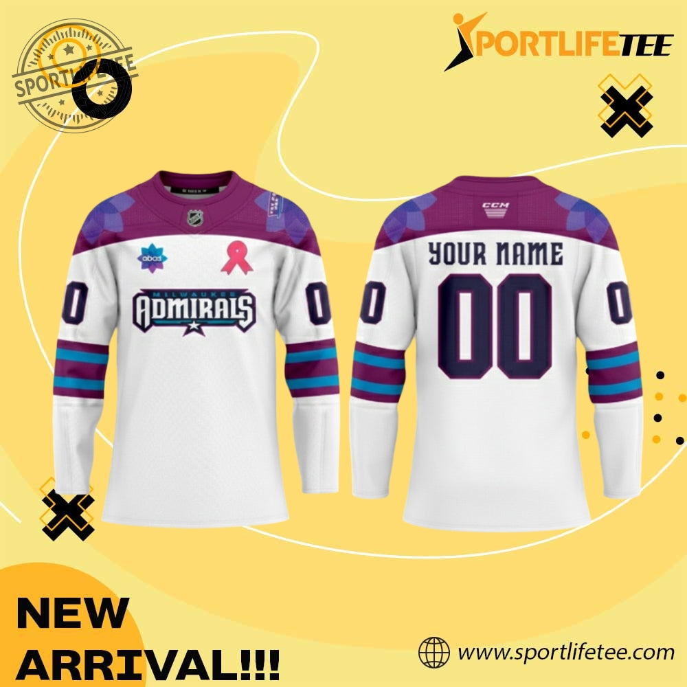 Milwaukee Admirals Abcd Fights Cancer 2026 Hockey Jersey