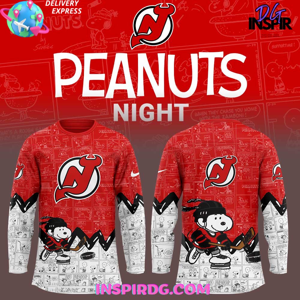 New Jersey Devils Anniversary Of Peanuts Limited Edition Hockey Jersey