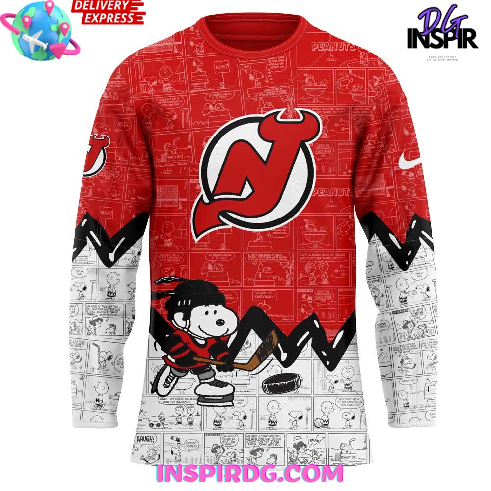 New Jersey Devils Anniversary Of Peanuts Limited Edition Hockey Jersey