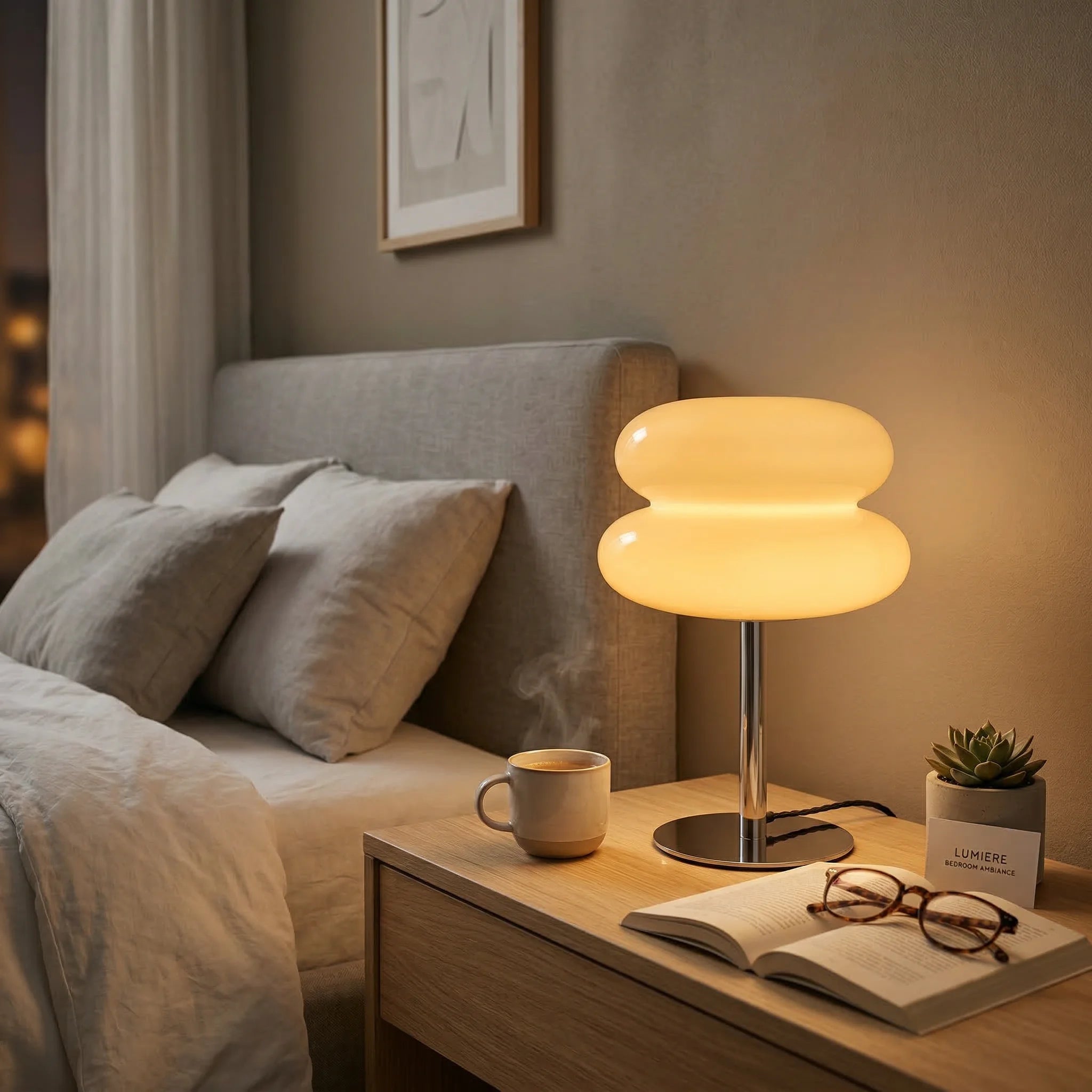 Macaron LED Table Lamp Trichromatic Dimming Eye Protection Soft Night Light for Bedroom Bedside Living Room Atmosphere Decor