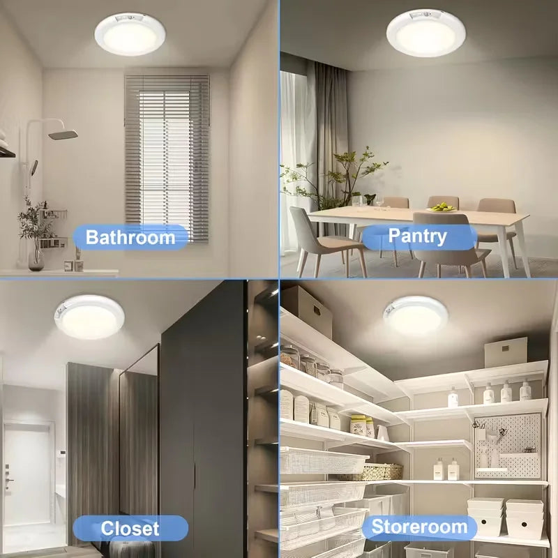 Motion Sensor Ceiling Light Magnetic Wireless Wall Lamp with Remote USB Type-C Rechargeable LED Night Light for Hallway bedroom