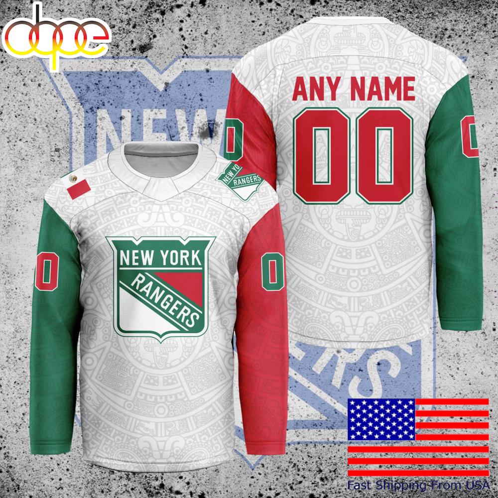NHL New York Rangers Mexican Heritage Custom Hockey Jersey